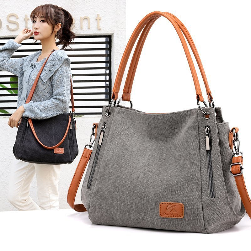 Luna Everyday Canvas Shoulder Tote Bag