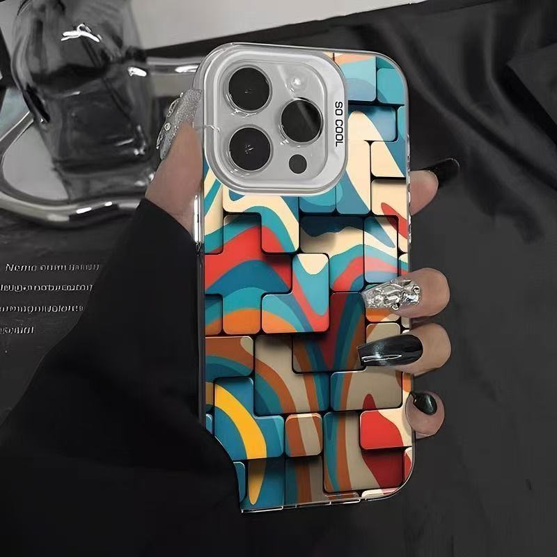 3D Geometric Frosted iPhone Case